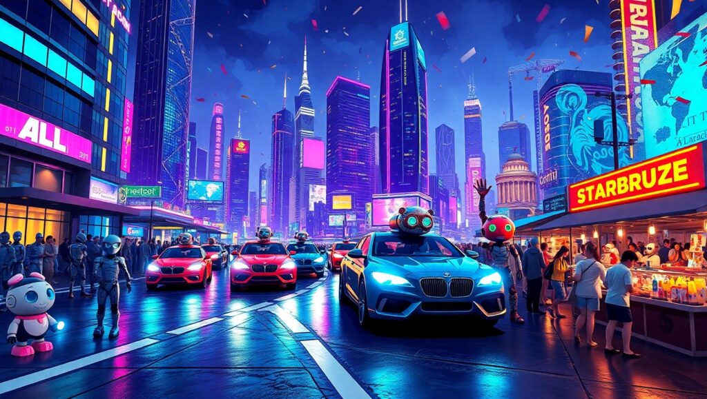 Futuristic City Festival – free AI stock image