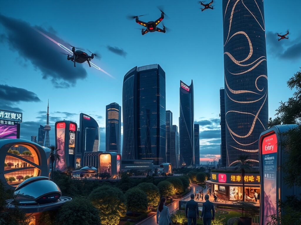 Futuristic City Filled with Advanced Technology – free AI stock image