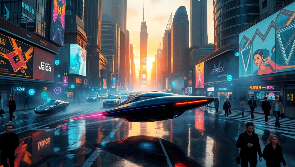 Futuristic City of Tomorrow – free AI stock image