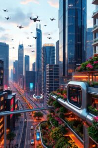 Futuristic City Powered by Advanced Technology – free AI stock image