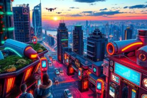 Futuristic City Powered by Advanced Technology – free AI stock image