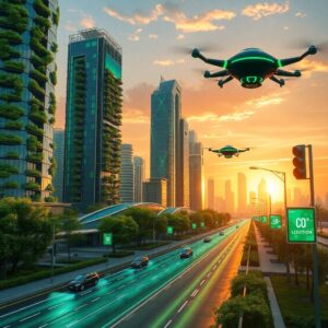 A Futuristic City Powered by Green Technology – free AI stock image