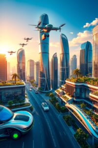 Futuristic City Powered by Solar Technology – free AI stock image