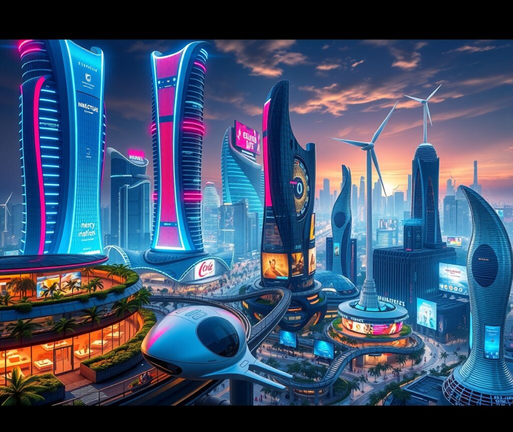 Futuristic City Powered by Technology – free AI stock image