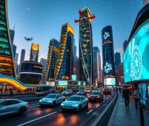 Futuristic City Powered by Technology – free AI stock image