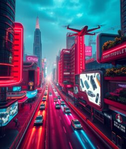 Futuristic City Powered by Technology – free AI stock image