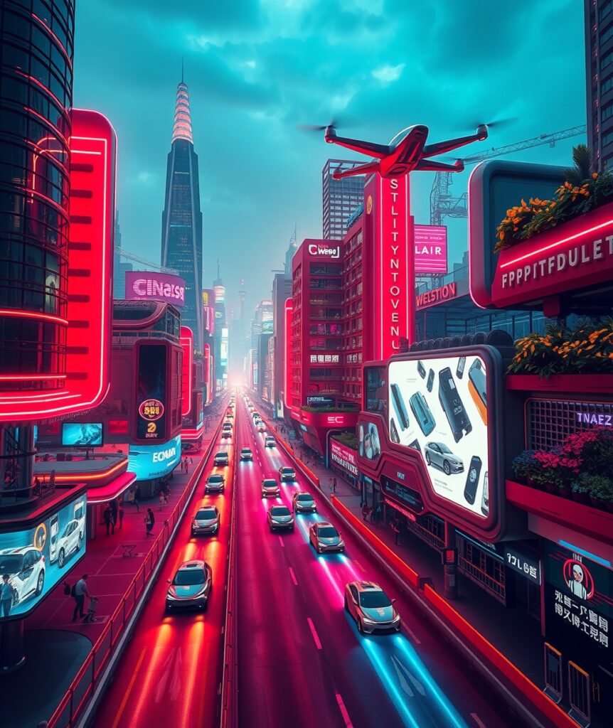 Futuristic City Powered by Technology – free AI stock image