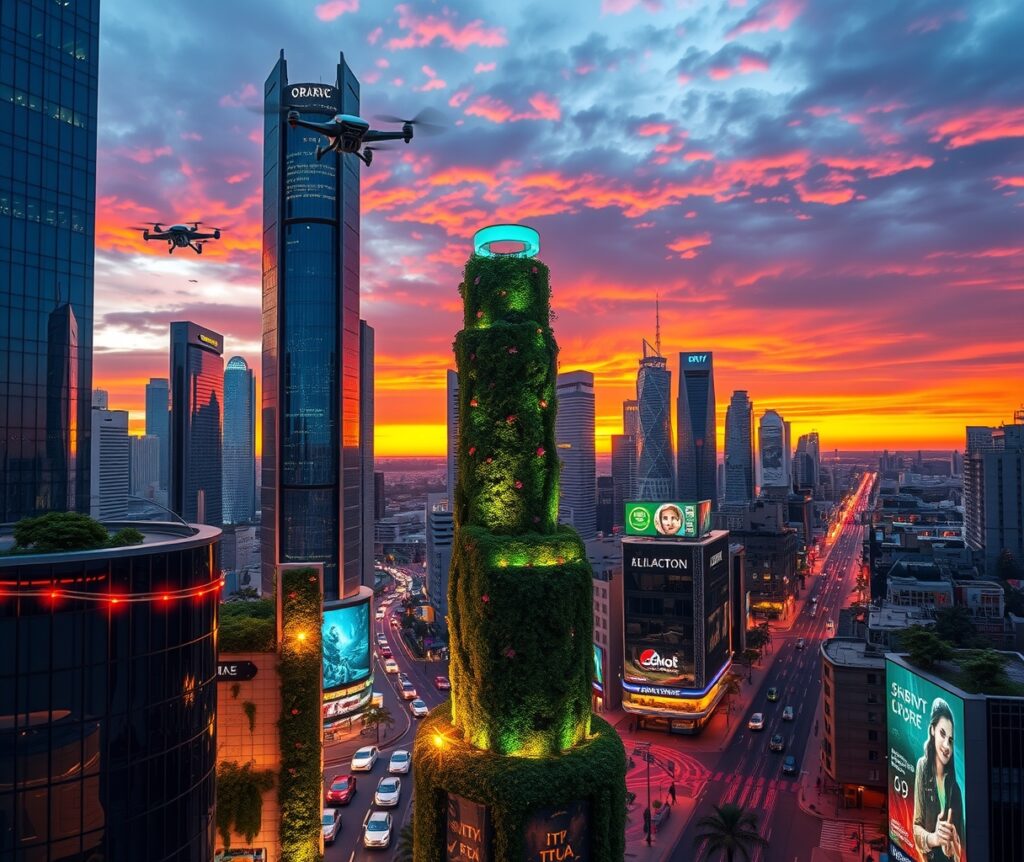 A Futuristic City Powered by Technology – free AI stock image