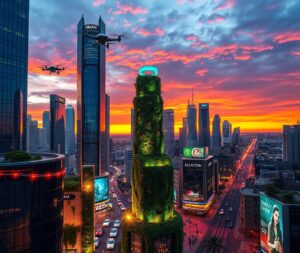 A Futuristic City Powered by Technology – free AI stock image