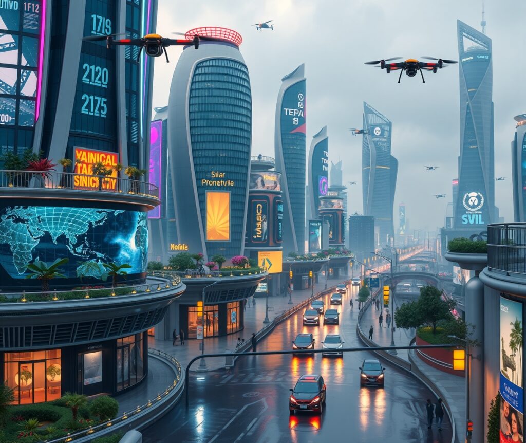 Futuristic City with Advanced Technology – free AI stock image