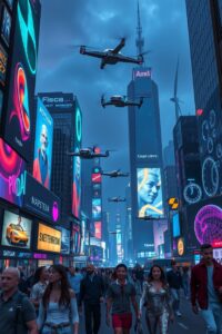 Futuristic City with Advanced Technology – free AI stock image