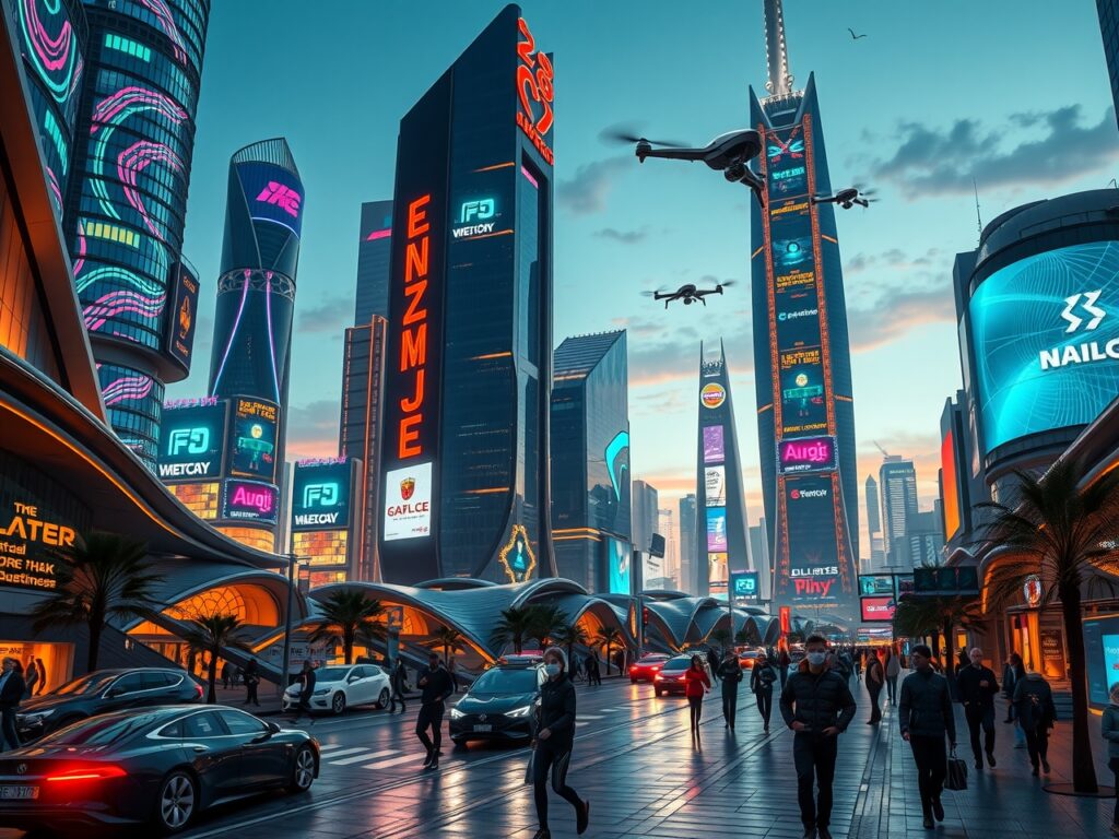 Futuristic City with Advanced Technology – free AI stock image