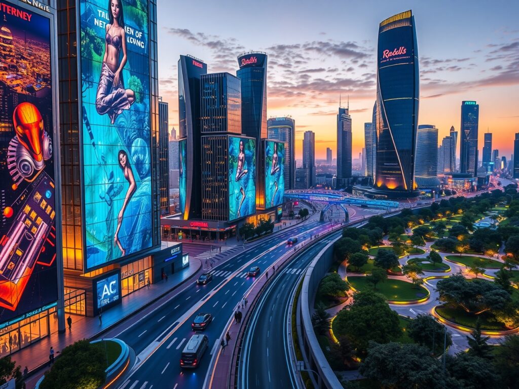 Futuristic City with Advanced Technology – free AI stock image