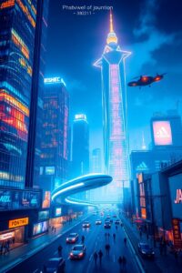 Futuristic City with Advanced Technology – free AI stock image