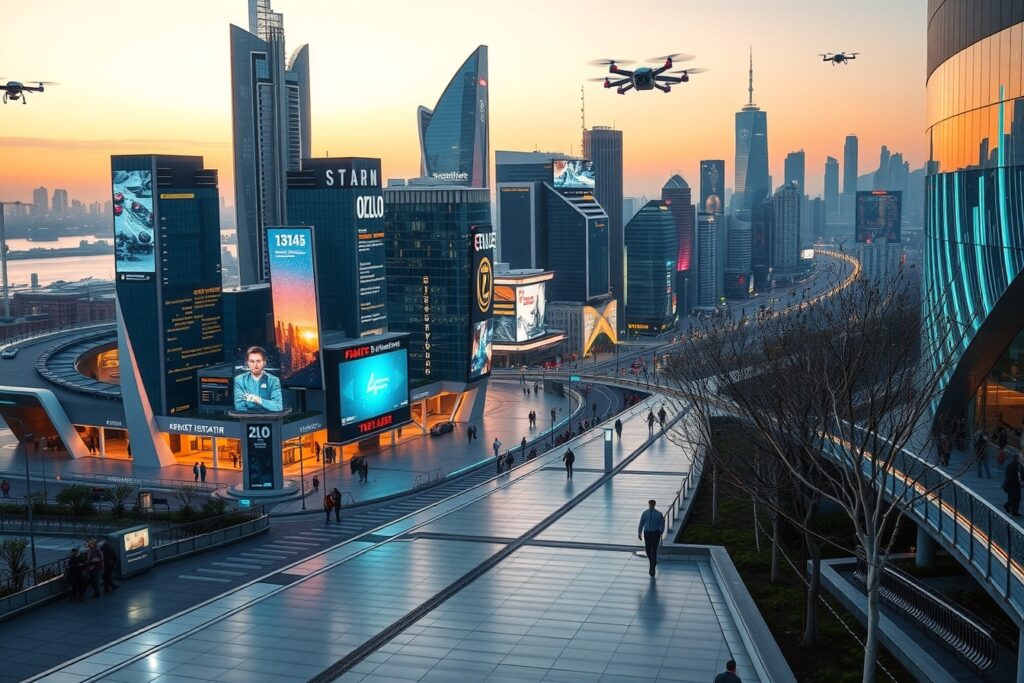 Futuristic Cityscape with Advanced Technology – free AI stock image