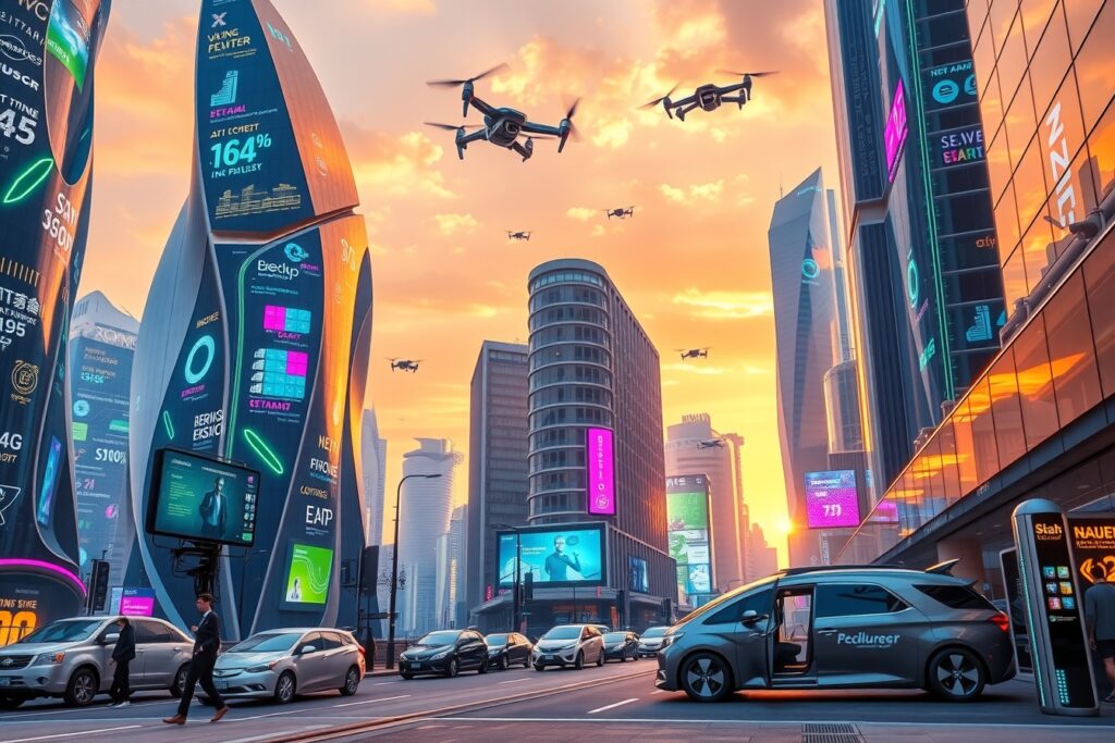 Futuristic Cityscape with Advanced Technology – free AI stock image