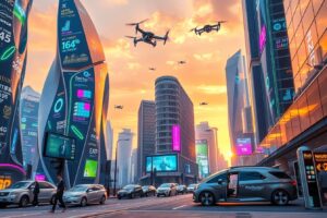 Futuristic Cityscape with Advanced Technology – free AI stock image