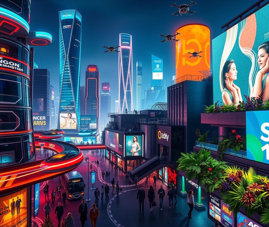 Futuristic Cityscape with Advanced Technology – free AI stock image