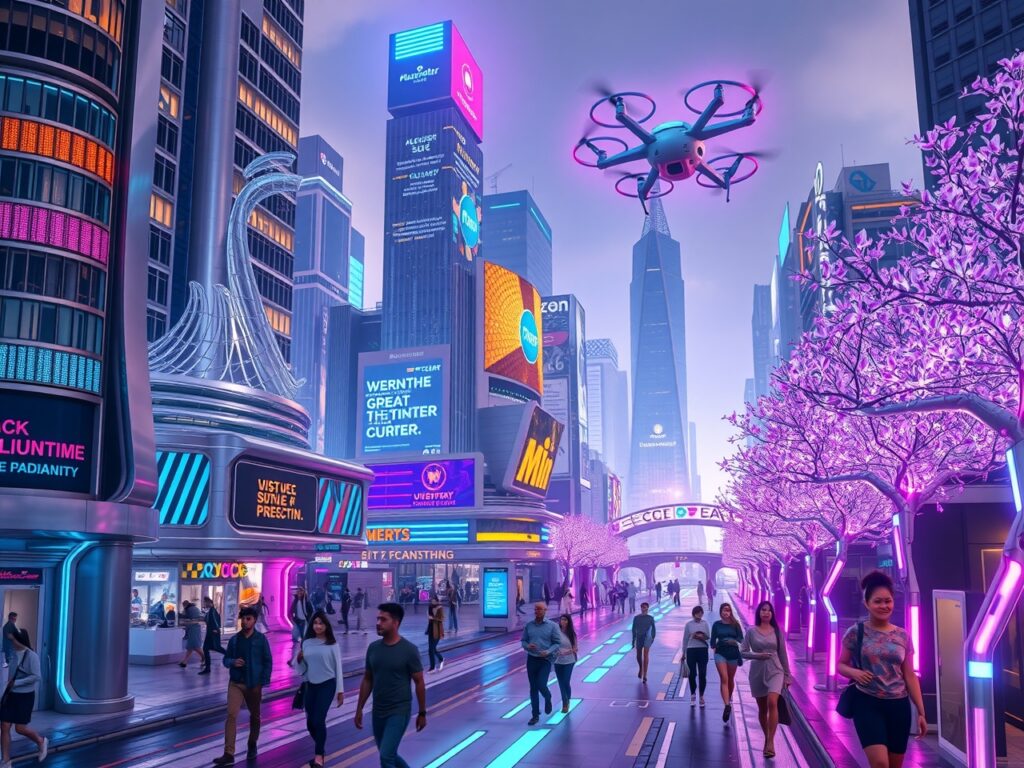 Futuristic Cityscape with Advanced Technology – free AI stock image