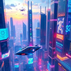 Futuristic Cityscape with Advanced Technology – free AI stock image