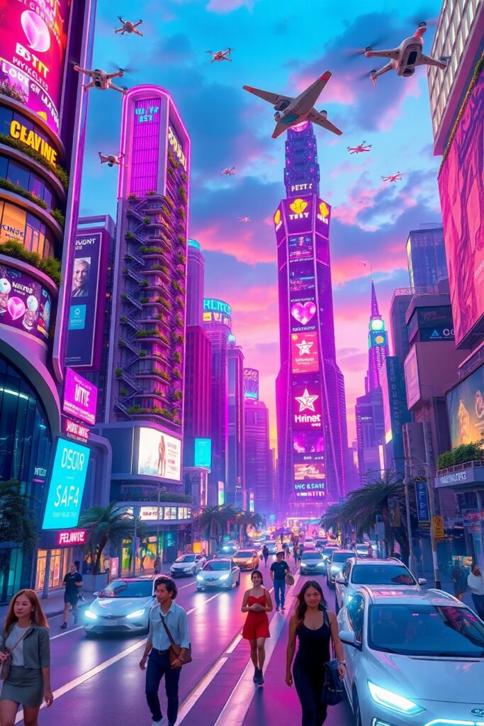 Futuristic Cityscape with Advanced Technology – free AI stock image