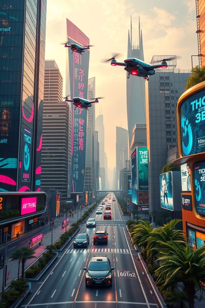 Futuristic Cityscape with Advanced Technology – free AI stock image