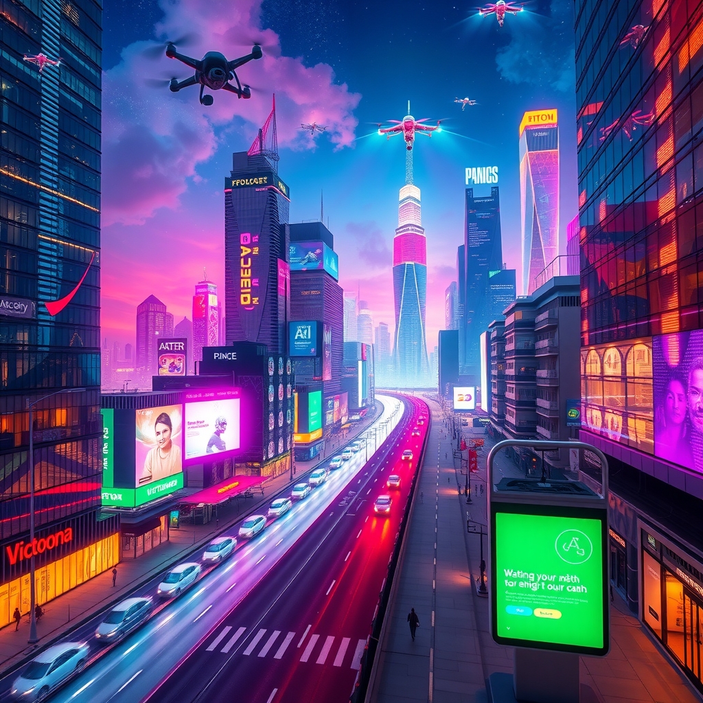 Futuristic Cityscape with Advanced Technology – free AI stock image