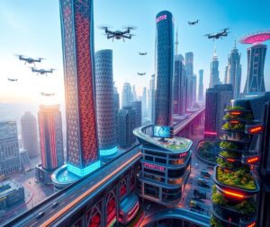 Futuristic Cityscape with Advanced Technology – free AI stock image