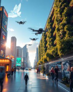 Futuristic Cityscape with Advanced Technology – free AI stock image