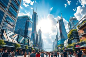 Futuristic Cityscape with Stunning Skyscrapers – free AI stock image