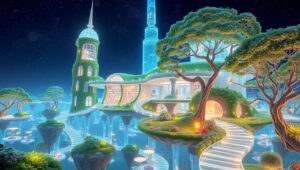 Futuristic Library in the – free AI stock image