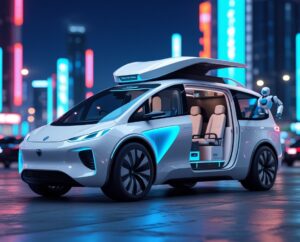 Futuristic Medical Transport Vehicle Concept – free AI stock image
