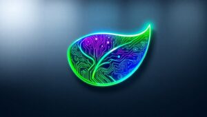 Futuristic Nature-Tech Logo Design – free AI stock image