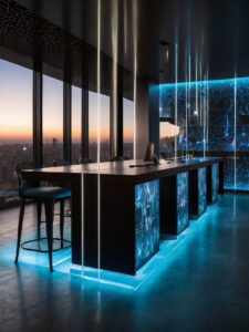 Futuristic Office with Smart Technology – free AI stock image