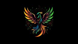 Futuristic Phoenix Logo Design – free AI stock image