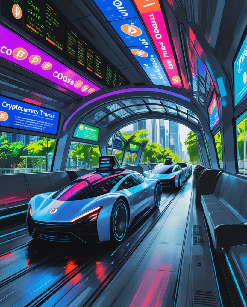 Futuristic Public Transit with Cryptocurrency – free AI stock image