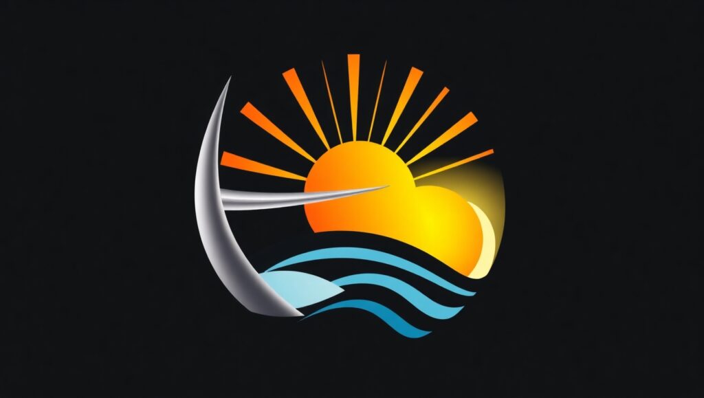 Futuristic Renewable Energy Logo – free AI stock image