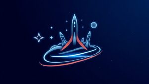 Futuristic Space Exploration Logo – free AI stock image