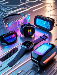 Futuristic Tech Fashion Accessories Display – free AI stock image