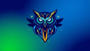 Futuristic Tech Owl Logo – free AI stock image
