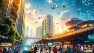 Futuristic Urban Harmony – free AI stock image
