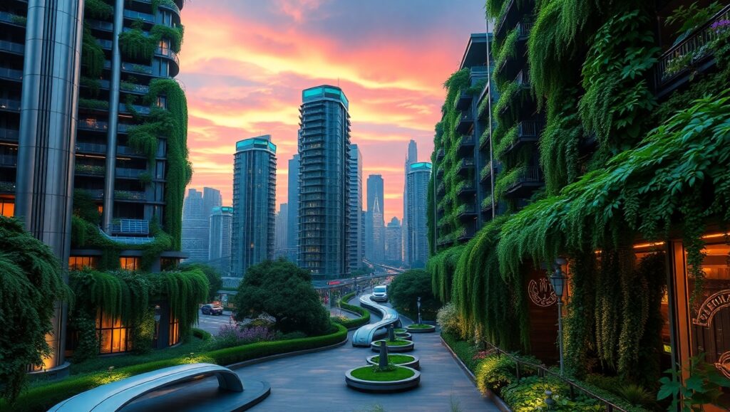 Futuristic Urban Oasis – free AI stock image