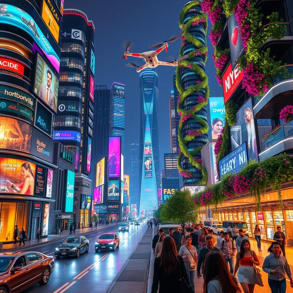 Futuristic Urban Technology Landscape – free AI stock image