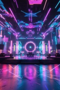 Futuristic Virtual Reality Concert Experience – free AI stock image
