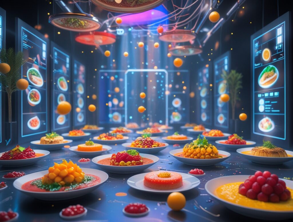 Futuristic Virtual Reality Food Experience – free AI stock image
