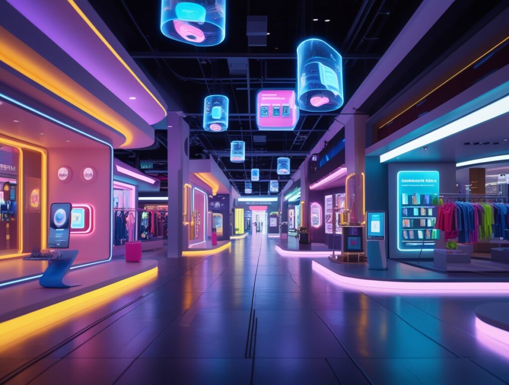 Futuristic Virtual Shopping Experience – free AI stock image