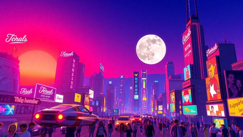 Futuristic Voxel City Skyline – free AI stock image