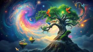 Galactic Tree of Life – free AI stock image