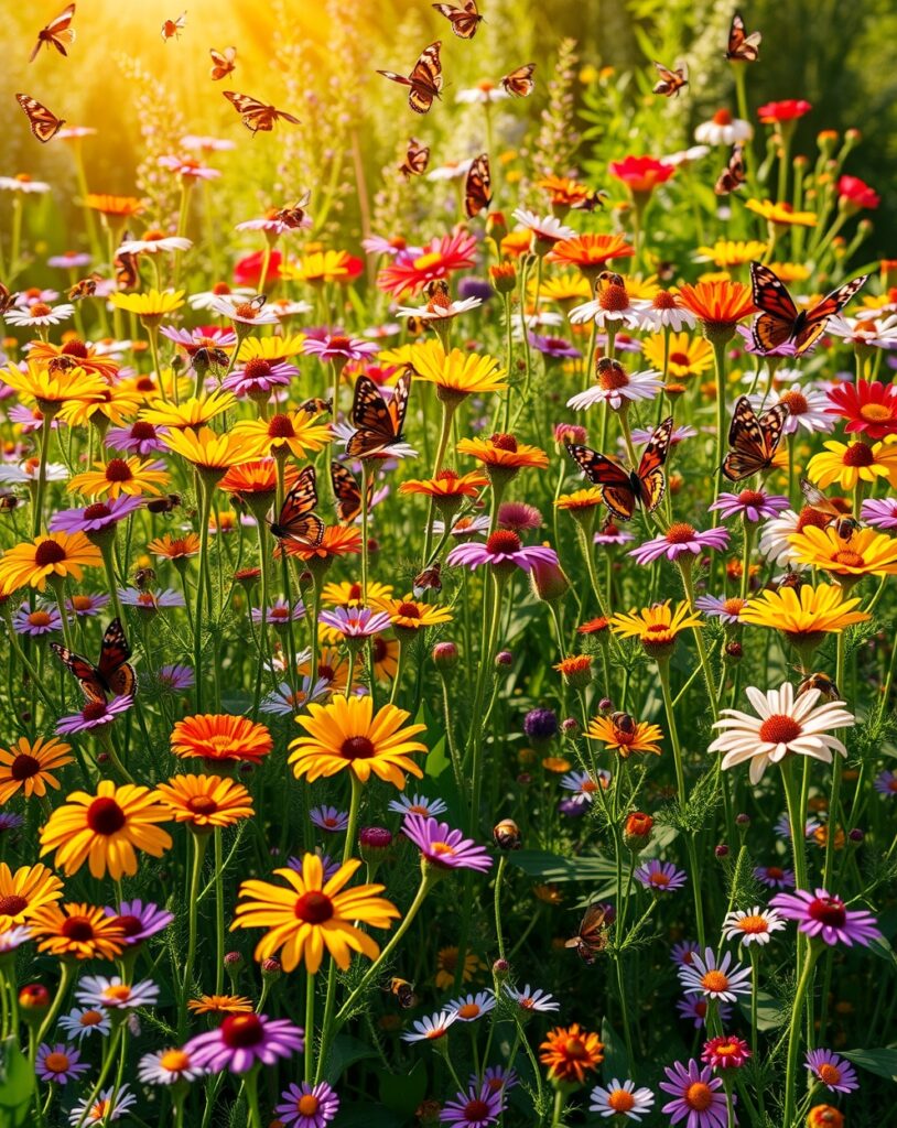 A Garden of Vibrant Wildflowers in Bloom – free AI stock image