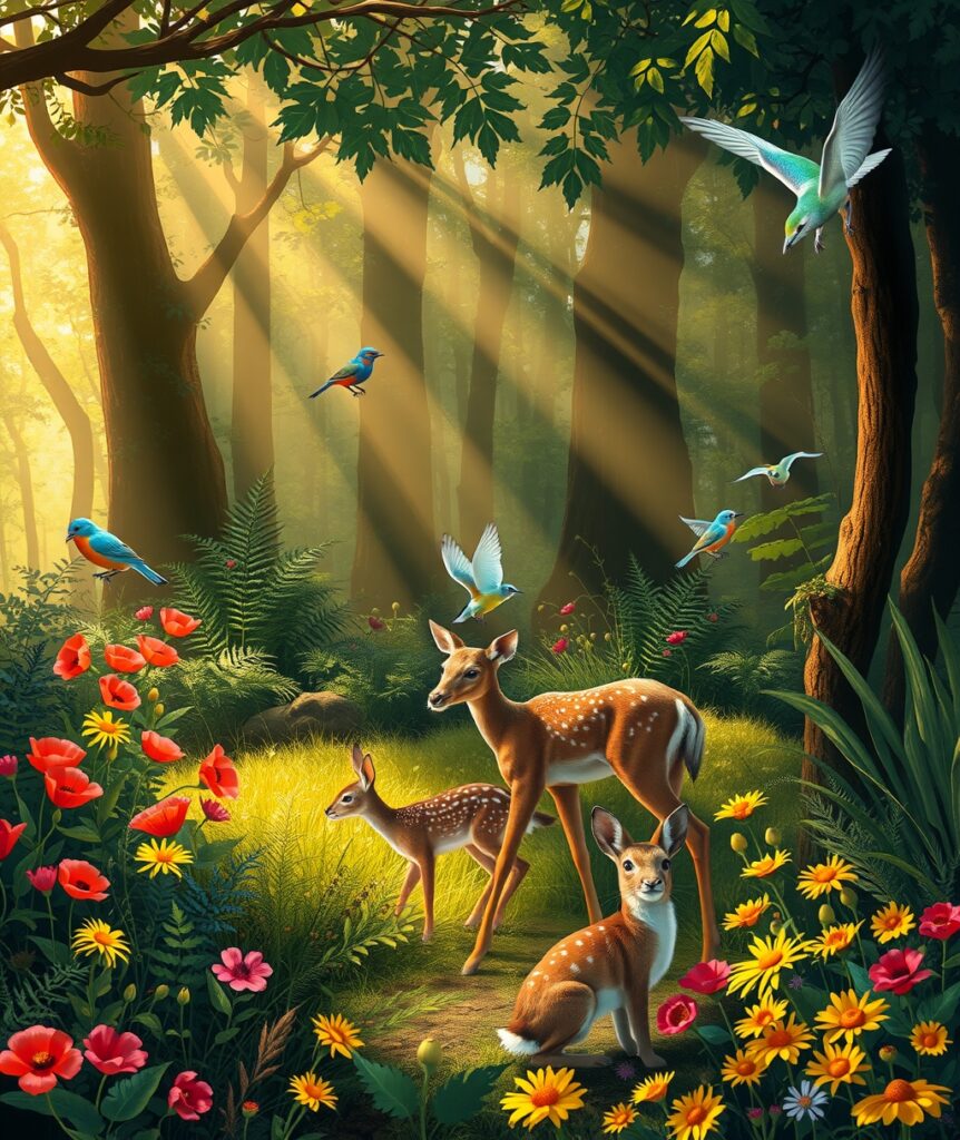 Gentle Creatures of the Forest Realm – free AI stock image